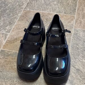 Dr. Scholl's Black Double Strap Flats
